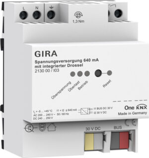 Gira KNX-Spannungsversorgung 640mA Drossel REG 213000 – Bild 1