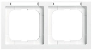 Busch-Jaeger Rahmen 2-fach studioweiß, waag. Beschriftung 1732-184 NSK – Bild 1