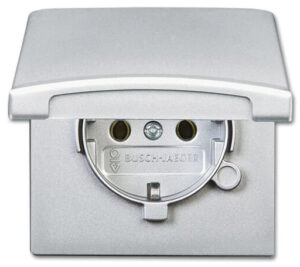 Busch-Jaeger Schuko-Steckdoseneinsatz IP44 alusilber 20 EUGK-33-101 – Bild 1