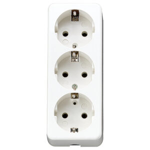 Jung SCHUKO-Dreifach-Steckdose mit Zugentlastung, alpinweiß 10 S 23 L WW – Bild 1