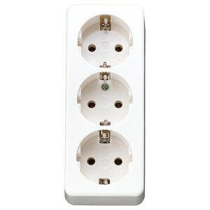 Jung SCHUKO-Dreifach-Steckdose ohne Zugentlastung, alpinweiß 10 S 23 LA WW – Bild 1