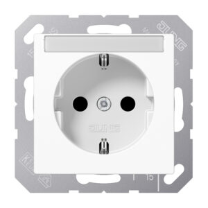 Jung SCHUKO-Steckdose 16A 250V Schriftfeld bruchsi. A 1520 BFNA WW – Bild 1