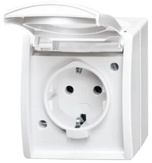 Busch-Jaeger Schuko-Steckdose mit Klappdeckel 20 EW-54 – Bild 1