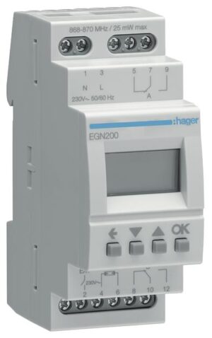 Hager EGN200 Digitale Multifunktions-Zeitschaltuhr mit Bluetooth 2-Kanal – Bild 1