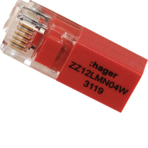 Hager ZZ12LMN04W Abschlusswiderstand RJ12 für LMN-Modul, 120 Ohm – Bild 1