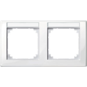 Merten Rahmen 2-fach polarweiß glänzend m.Beschrift.-träger 471219 – Bild 1
