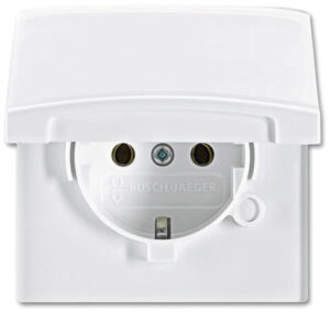Busch-Jaeger Schuko-Steckdoseneinsatz IP44 alpinweiß 20 EUGK-34-101 – Bild 1