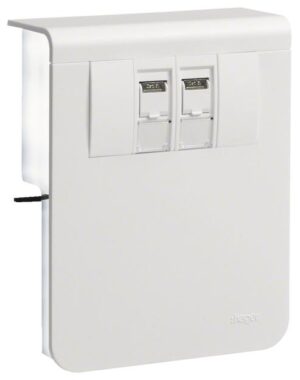 Hager SL201159079016 Geräteträger Datenanschluss 2xCat.6A zu SL 20x115mm verkehrsw – Bild 1