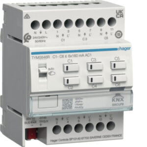 Hager TYMS646R Heizungsaktor 6fach KNX Secure, mit Regler für 24/230V Stellantrieb – Bild 1