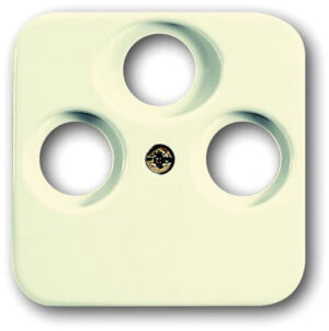 Busch-Jaeger Zentralscheibe weiß, mit 3 Anschlüssen (Radio/TV/SAT) – 1743-03-212 – Bild 1