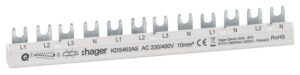 Hager KDS463AS Phasenschiene 12 Module 63A L1L2L3N-L1L2L3N-L1N-L2N QuickBusbar – Bild 1