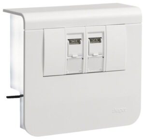 Hager SL200559079016 Geräteträger Datenanschluss 2xCat.6A zu SL 20x55mm verkehrswe – Bild 1