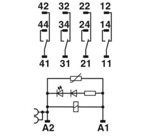 Phoenix Contact Relaismodul 230V AC, 4 Wechsler RIF2RPTLV-230AC/4X21 – Bild 1
