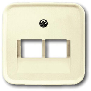 Busch-Jaeger Zentralscheibe weiß für UAE-Anschlussdose 2-fach 1803-02-212 – Bild 1