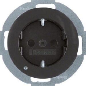 Berker SCHUKO-Steckdose schwarz glänzend LED-Orientierg-licht 41092045 – Bild 1