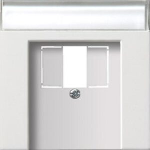 Gira Abdeckung für TAE-Anschlussdose Flächenschalter reinweiss beschreibbar 0876112 – Bild 1