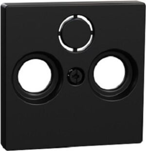 Merten Zentralplatte f. Antennensteckdosen schwarz matt System M MEG4123-0403 – Bild 1