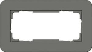 Gira Abdeckrahmen 2-fach ohne Mittelsteg E3 Dunkelgrau/Reinweissglänzend 1002413 – Bild 1