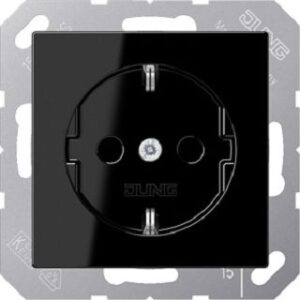 Jung SCHUKO Steckdose, 16 A 250 V ~, Ser ie A, schwarz A1521SW – Bild 1