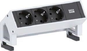 Bachmann DESK2 3xSchuko Strom 0,2m GST18 RAL 9010 902.2048 – Bild 1