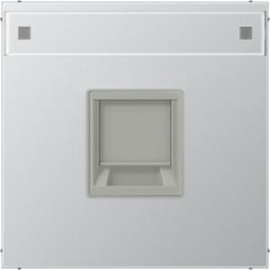 Jung Abdeckung für Modular-Jack-Steckbuc hsen, mit Schriftfeld, Serie LS, Alumini AL1969-1NAWE – Bild 1