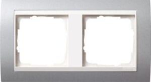 Gira Abdeckrahmen 2-fach Event alu für Einsatz reinweiss 0212326 – Bild 1
