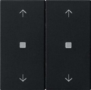 Gira Wippe 2-fach Pfeile Kontrollfenster System 55 Schwarz matt 5386005 – Bild 1