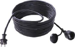 Bachmann Schuko Verlängerung 10m schwarz H07RN-F 3G1,5 Kupplung mit Deckel 343.171 – Bild 1