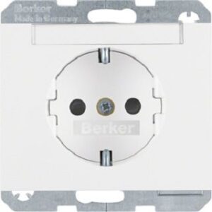 Berker SCHUKO-Steckdose polarweiß mit Beschriftungsfeld 47387009 – Bild 1