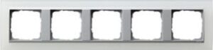 Gira Abdeckrahmen 5-fach EVENT opak weiss Einsatz alu 021550 – Bild 1
