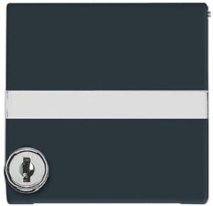 Busch-Jaeger Abdeckrahmen 1-fach AW44 Klappdeckel Schloss Beschriftungsfeld anth 2118GKSLN/11-35 – Bild 1