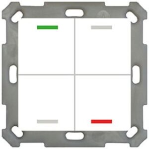 MDT Taster Light 4-fach RGBW Temperatursensor reinweiß glänzend BE-TAL55T4.01 – Bild 1