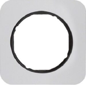 Berker Rahmen Aluminium/schwarz 1-fach, rund 10112184 – Bild 1