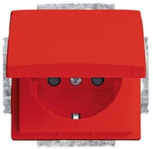 Busch-Jaeger SCHUKO Steckdosen-Einsatz, rot  RAL 3020, Busch-balance SI, Steckdosen 20EUKB-917 – Bild 1