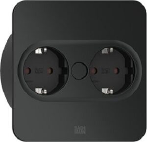 Bachmann TWIST2 eckig 2xCEE7/3 42,5x115x115mm 2,0m+AEH Schwarz matt 946.101 – Bild 1