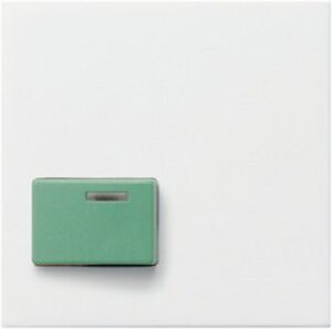 Gira Abdeckung Abstelltaster mit LED System 55 reinweiss seidenmatt grün 024627 – Bild 1