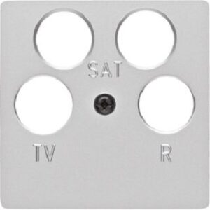 Berker Zentralplatte Aluminium matt 4-Loch fürAntennendose 14847003 – Bild 1