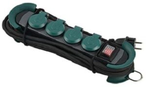 Bachmann HOOK Outdoor-Steckdosenl. 4-fach IP44 Schalter mit Klappd. sw/gn 500.200 – Bild 1