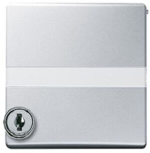 Busch-Jaeger Abdeckrahmen 1-fach AW44 Klappdeckel Schloss Beschriftungsfeld alus 2118GKSLN-33 – Bild 1