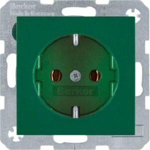 Berker SCHUKO-Steckdose grün glänzend 47438913 – Bild 1