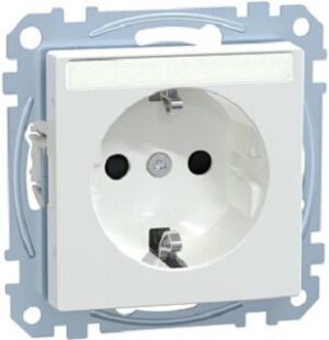 Merten SCHUKO-Steckdose 16A Thermoplast aktiv-ws m.Schriftfeld MEG2302-0325 – Bild 1