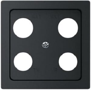 Busch-Jaeger Zentralscheibe, schwarz matt,  future linear, Abdeckungen für Datenkomm 1743-04-885 – Bild 1