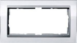 Gira Abdeckrahmen 2-fach Event klar weiss Einsatz alu 1002726 – Bild 1