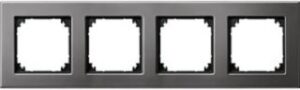 Merten Metallrahmen 4-fach M-Plan rhodiumgrau 475414 – Bild 1