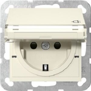 Gira SCHUKO-Steckdose KD BSF + SH System 55 Cremeweiß 455701 – Bild 1