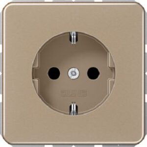 Jung SCHUKO Steckdose gold-bronze mit erh.Berührungsschutz CD1520KIGB – Bild 1