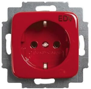 Busch-Jaeger Steckdosen-Einsatz mit Aufdruck EDV 20EUC/DV-217-101 – Bild 1