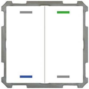 MDT Taster Light 2-fach RGBW Temperatursensor studioweiß glänz. BE-TAL63T2.01 – Bild 1