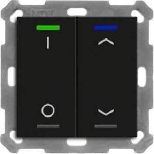 MDT KNX Taster Light 55 2-fach, RGBW, Temperatursensor, Schwarz matt, Sc BE-TAL55T206.D1 – Bild 1