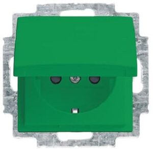 Busch-Jaeger SCHUKO Steckdose Kl erhöhter Berührungsschutz Busch-balance SI grün 20EUKB-13-914 – Bild 1